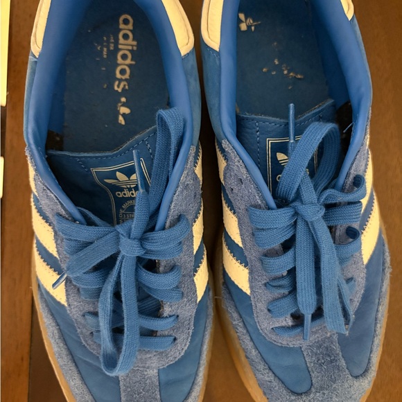 adidas Samba Blue Suede Sneakers with White Stripes - Picture 2 of 3